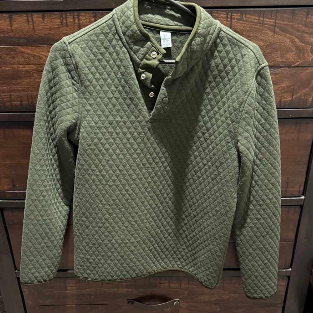 Class Club Olive Quilted Pullover